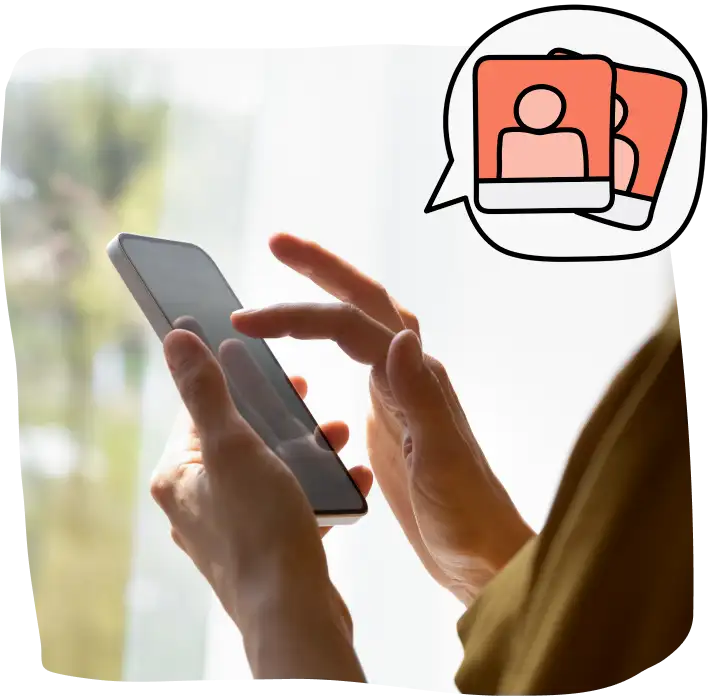 A mother receives online safety SMS updates.